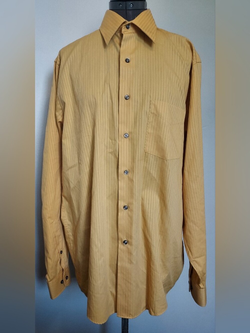 J. Garcia Men's Mustard Stripe Dress Shirt